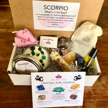 Load image into Gallery viewer, SCORPIO GIFT BOX - Zodiac Astrology kit, October 23 - November 21