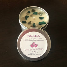 Load image into Gallery viewer, 6 oz. CUSTOM soy wax candle with crystals