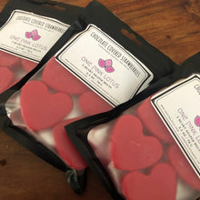 Load image into Gallery viewer, Red Heart shaped wax melts CHOCOLATE COVERED STRAWBERRIES scent, 2.5 oz