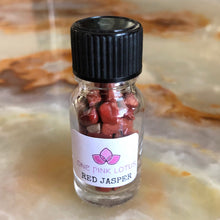 Load image into Gallery viewer, RED JASPER chips (small gift) in a bottle for spells, meditation or crafts