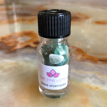 Load image into Gallery viewer, GREEN AVENTURINE chips (small gift) in a bottle for spells, meditation or crafts