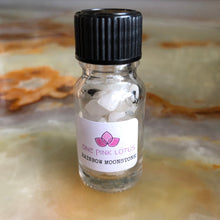 Load image into Gallery viewer, RAINBOW MOONSTONE chips (small gift) in a bottle for spells, meditation or crafts
