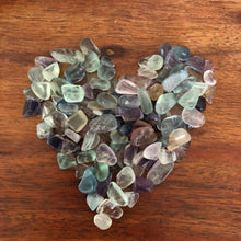 Load image into Gallery viewer, RAINBOW FLUORITE chips (small gift) in a bottle for spells, meditation or crafts