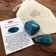 Load image into Gallery viewer, BLUE APATITE 1 pc. (Tumbled/Polished) small gift or stocking stuffer