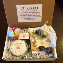 Load image into Gallery viewer, CAPRICORN GIFT BOX - Zodiac Astrology kit, December 22 - January 19
