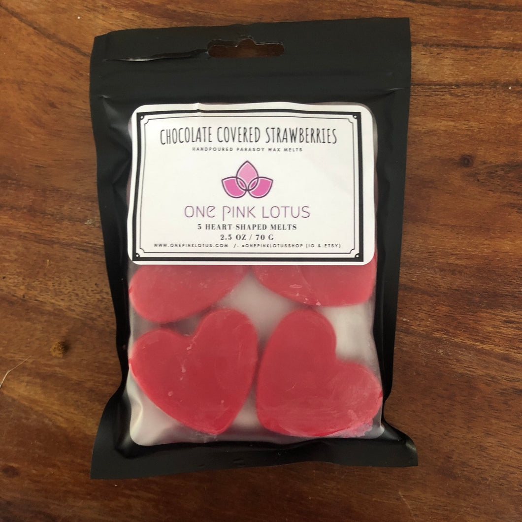 Wax Melts (Heart-Shaped) CHOCOLATE COVERED STRAWBERRIES scent, 2.5 oz