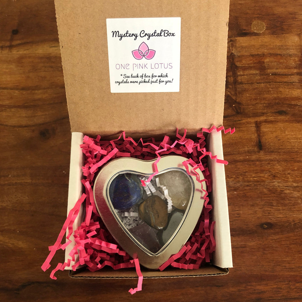 5 piece Mystery Crystals Box (heart shaped) gift