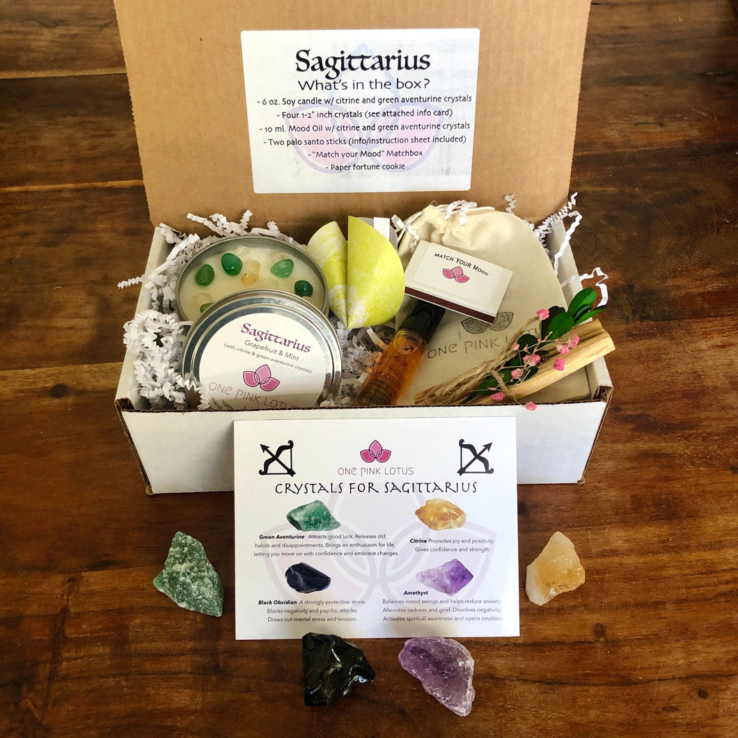 SAGITTARIUS GIFT BOX - Zodiac Astrology kit, November 22 - December 21