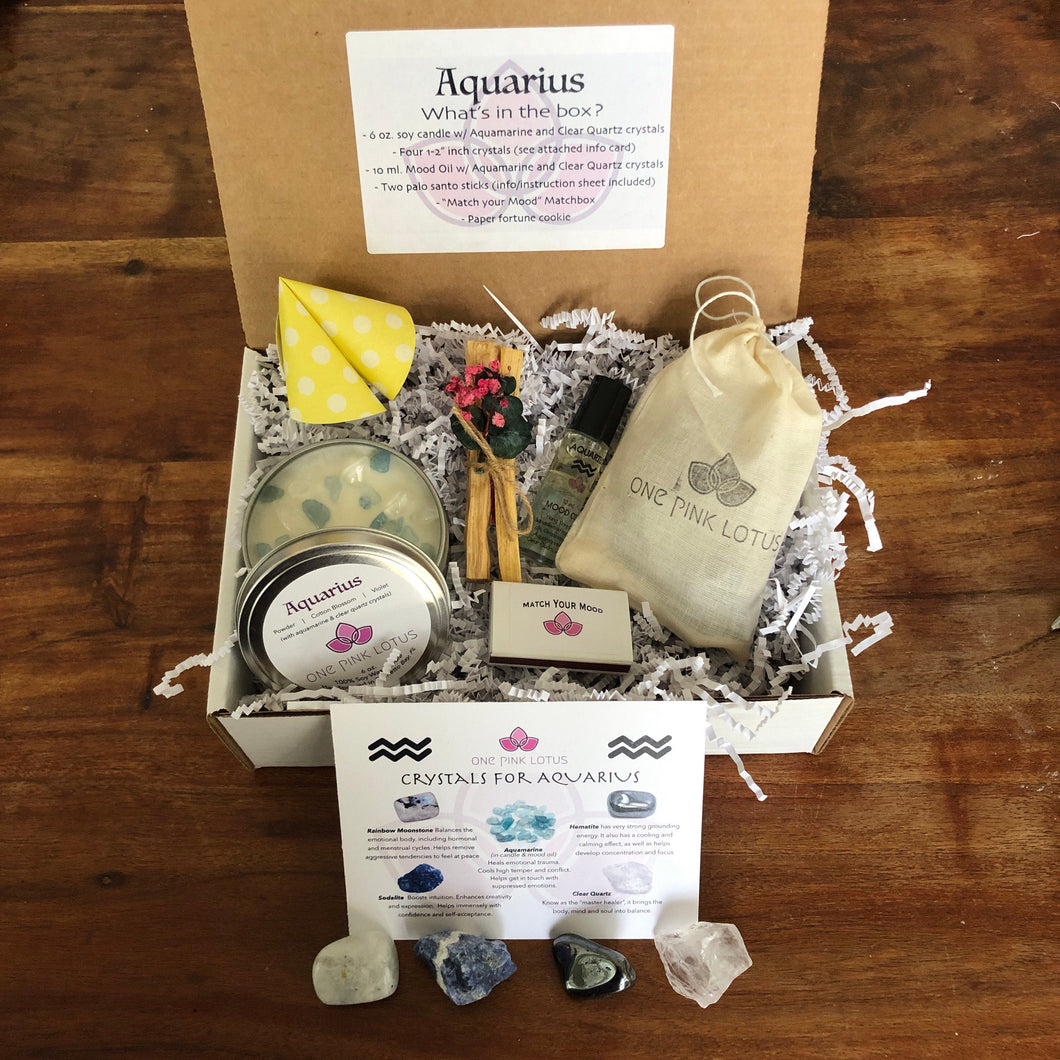 AQUARIUS GIFT BOX - Zodiac Astrology kit.  January 20 - February 18