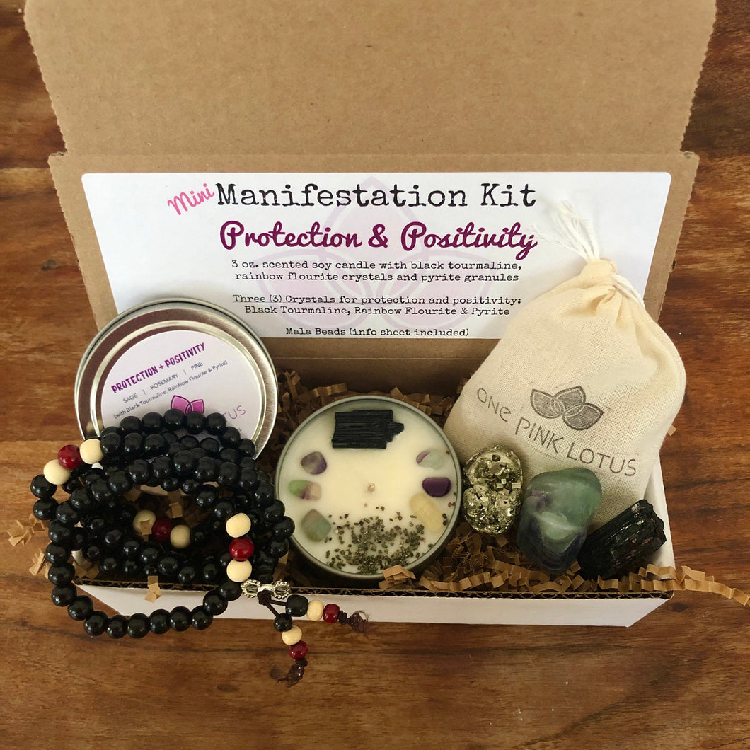 MINI Manifestation kit - PROTECTION & POSITIVITY (meditation, gift box, self care)