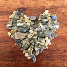 Load image into Gallery viewer, LABRADORITE chips (small gift) in a bottle for spells, meditation or crafts
