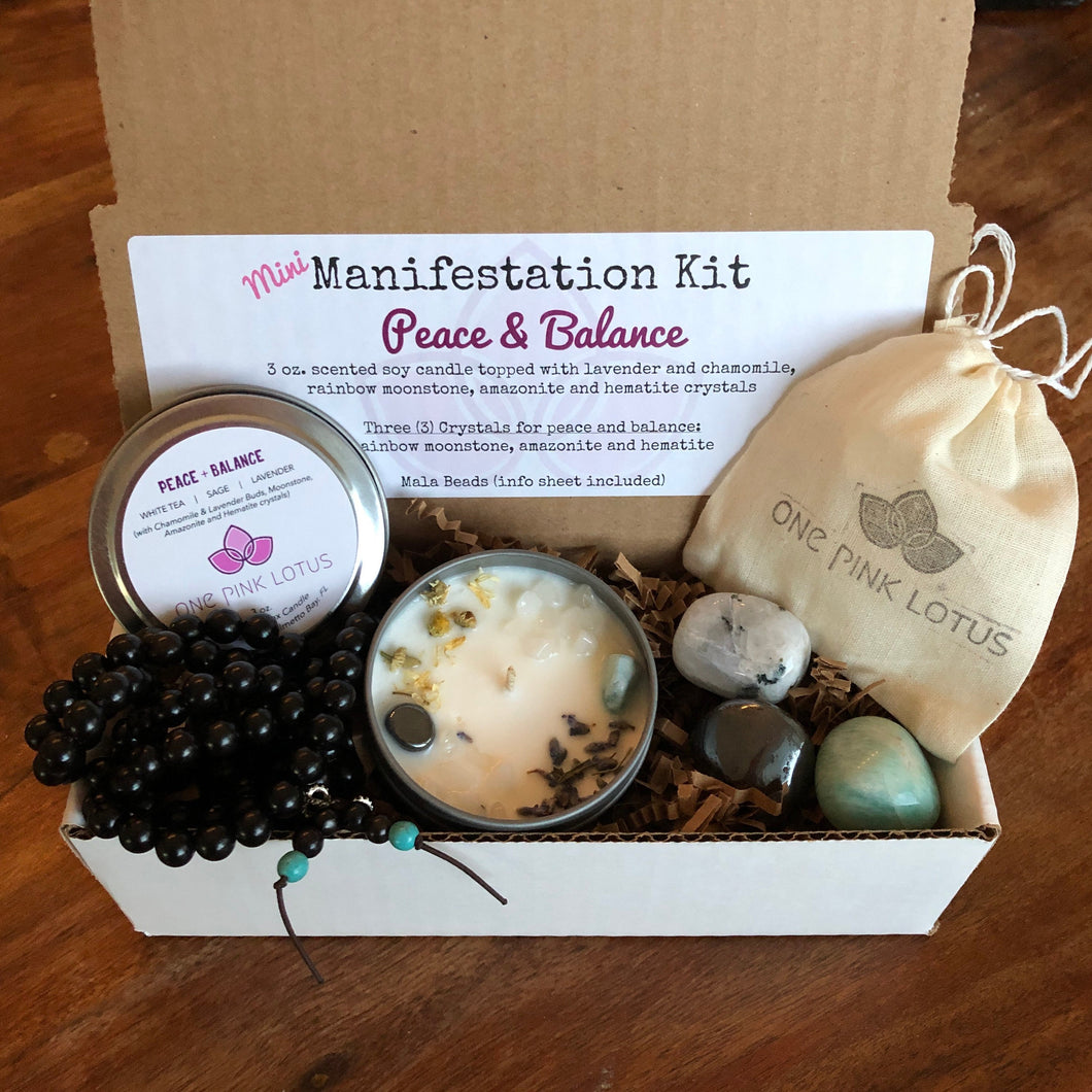 MINI Manifestation kit PEACE & BALANCE - (meditation, gift box, self care)
